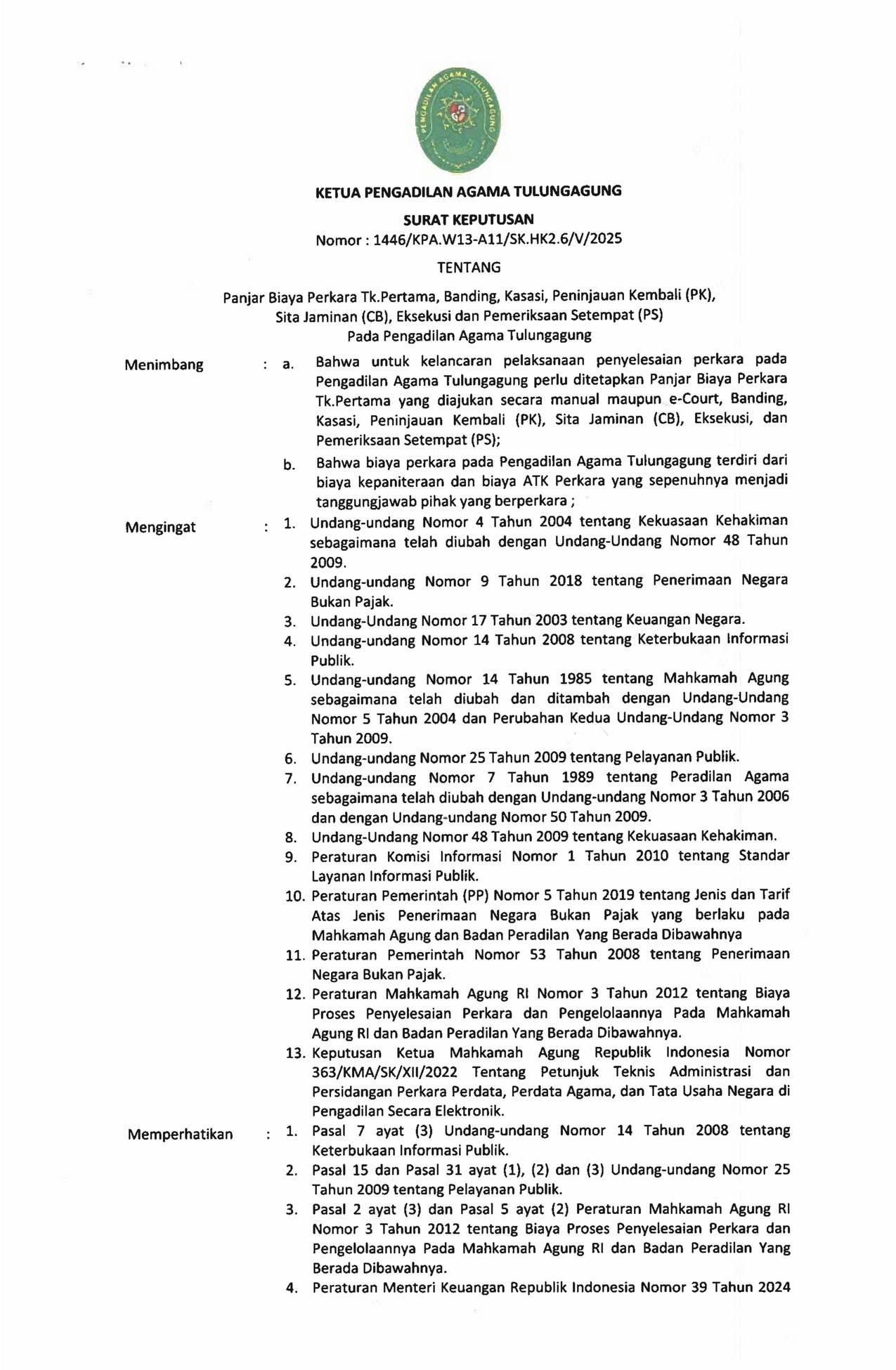 SK Panjar Biaya Perkara Juni 2025 001